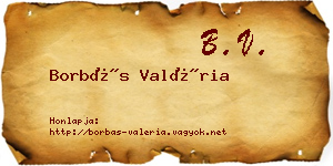 Borbás Valéria névjegykártya